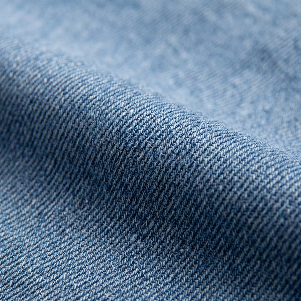 Blaue Denim Jacke mit Kapuze