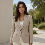 Beiger Leinenblazer