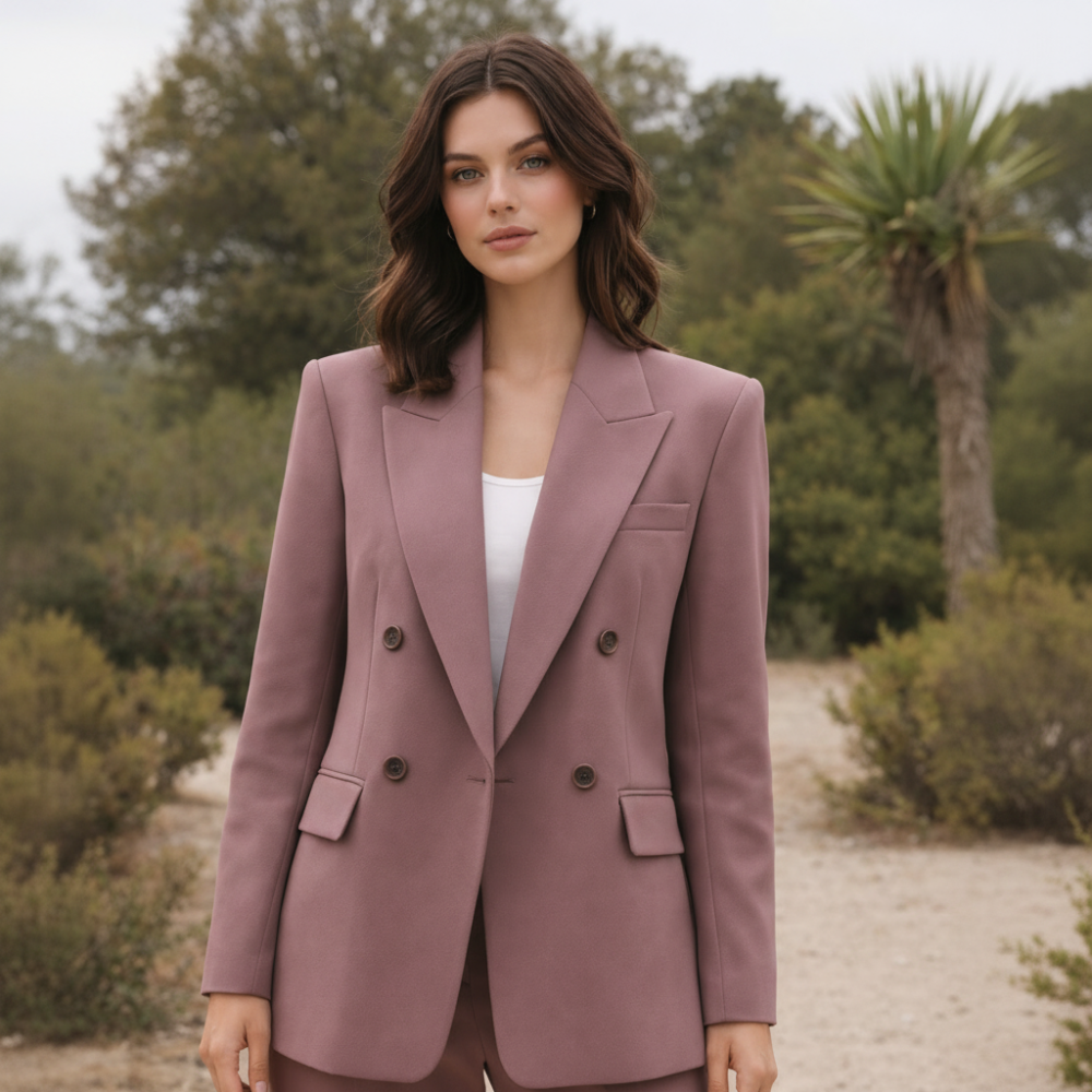 Rosafarbener Blazer aus weichem Stoff