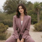 Rosafarbener Blazer aus weichem Stoff