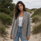 Grauer Blazer aus Leinenmischung