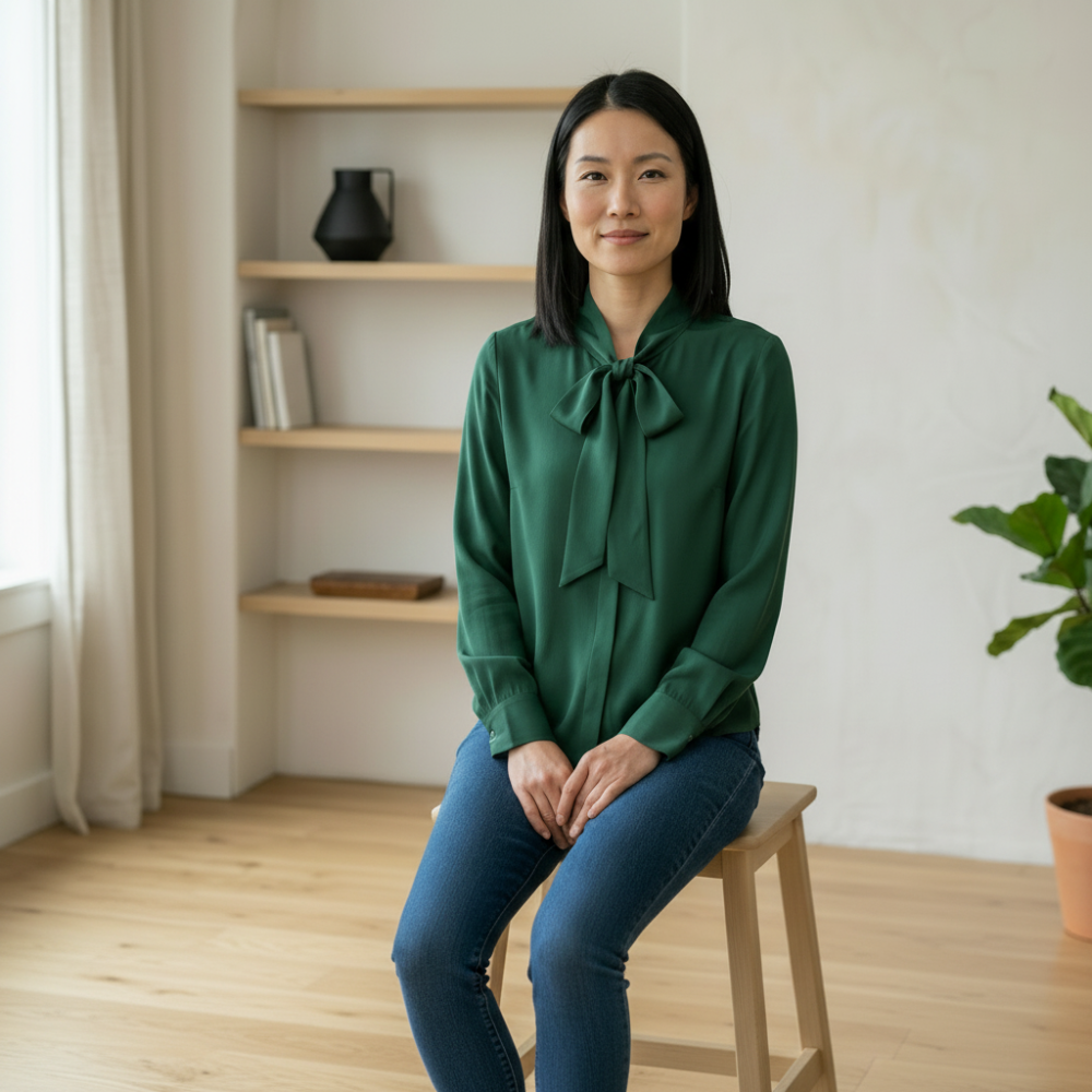 Grüne Chiffonbluse