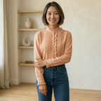 Orangefarbene Bluse aus Baumwollmischung