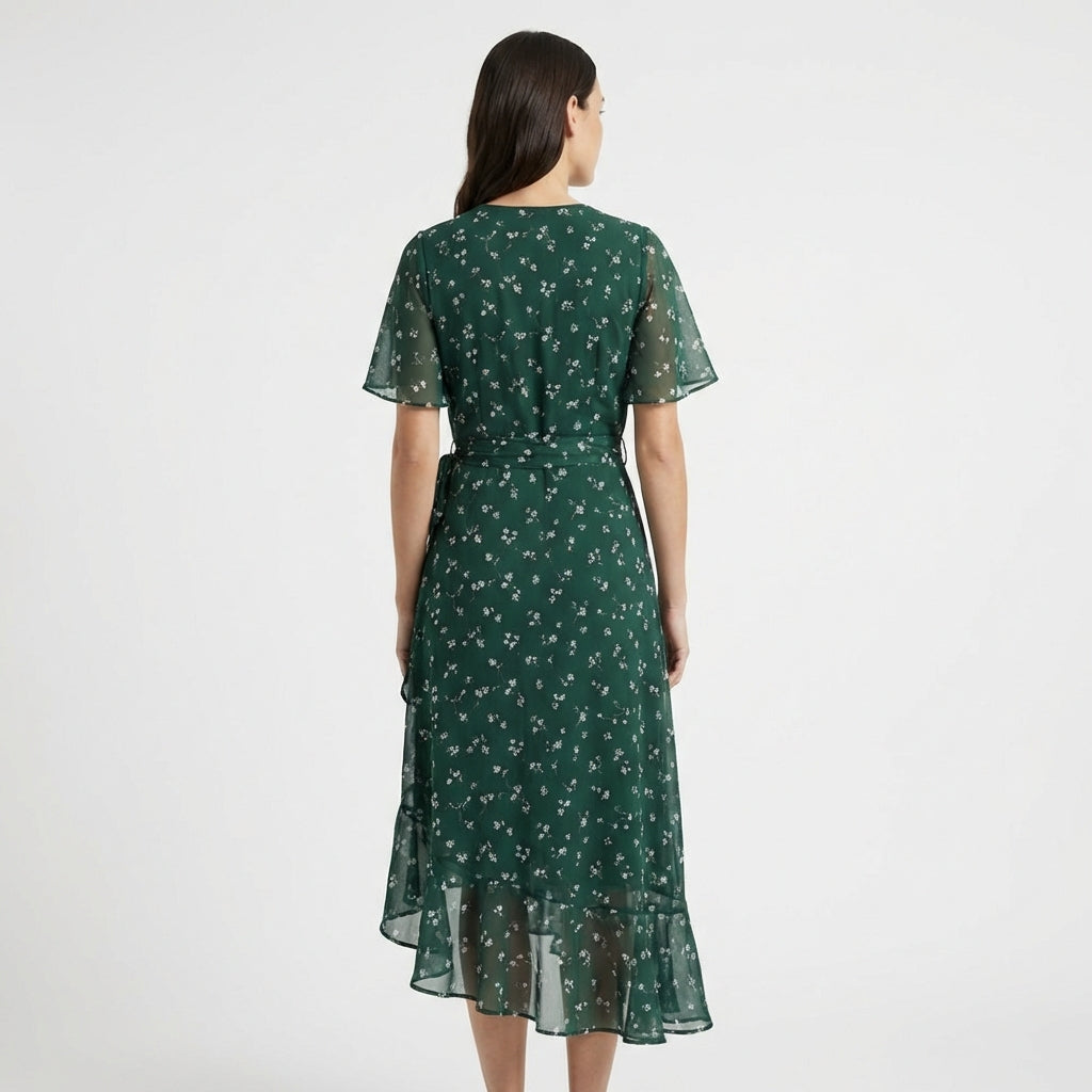 Grünes Chiffonkleid