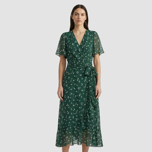 Grünes Chiffonkleid