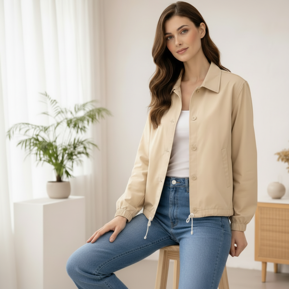 Beige Baumwolljacke