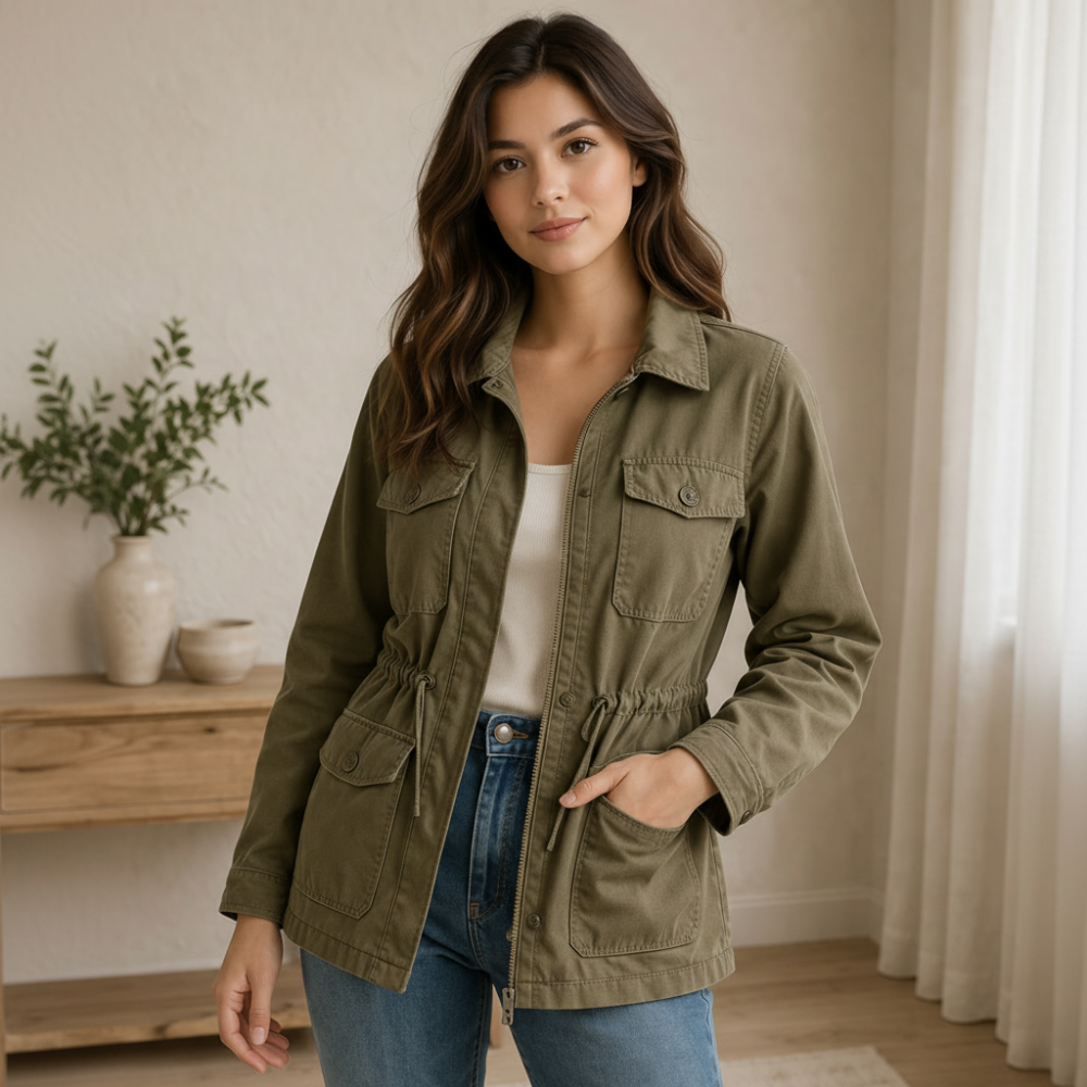 Grüne Baumwolljacke