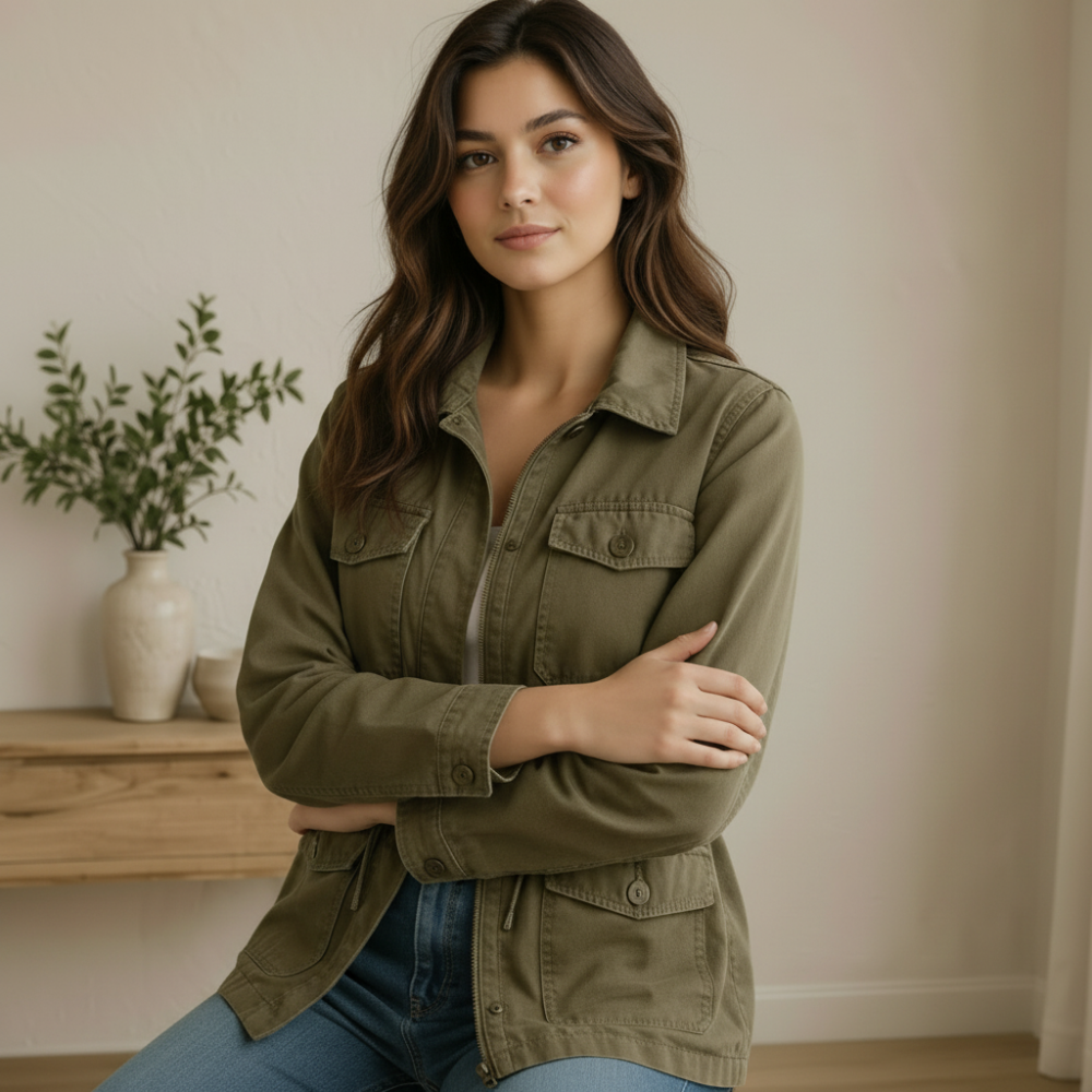 Grüne Baumwolljacke