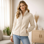 Beige Fleecejacke