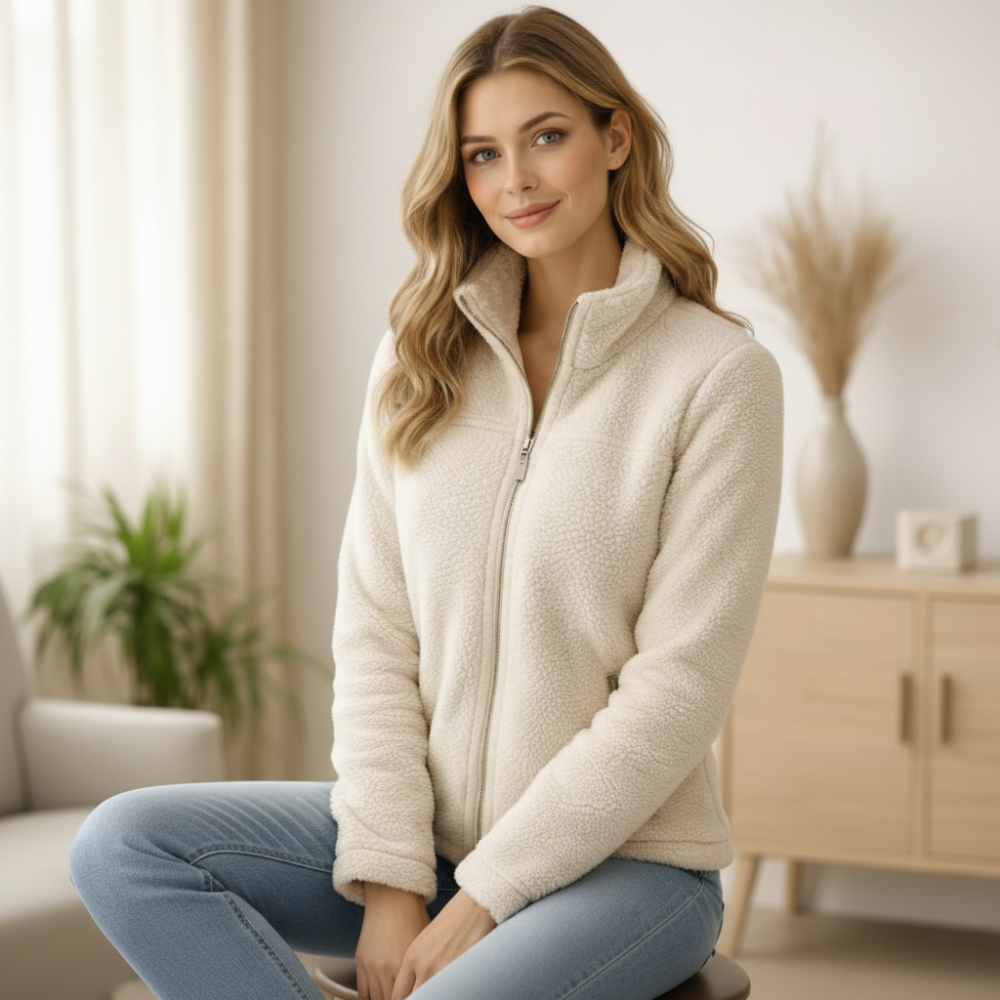 Beige Fleecejacke