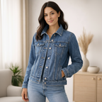 Blaue Jeansjacke aus Baumwolle