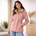 Rosa Polyesterjacke