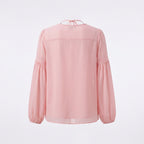 Rosa bestickte Chiffonbluse  – Damen