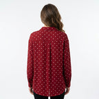 Rote Bluse mit Punkten – Damen