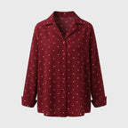 Rote Bluse mit Punkten – Damen