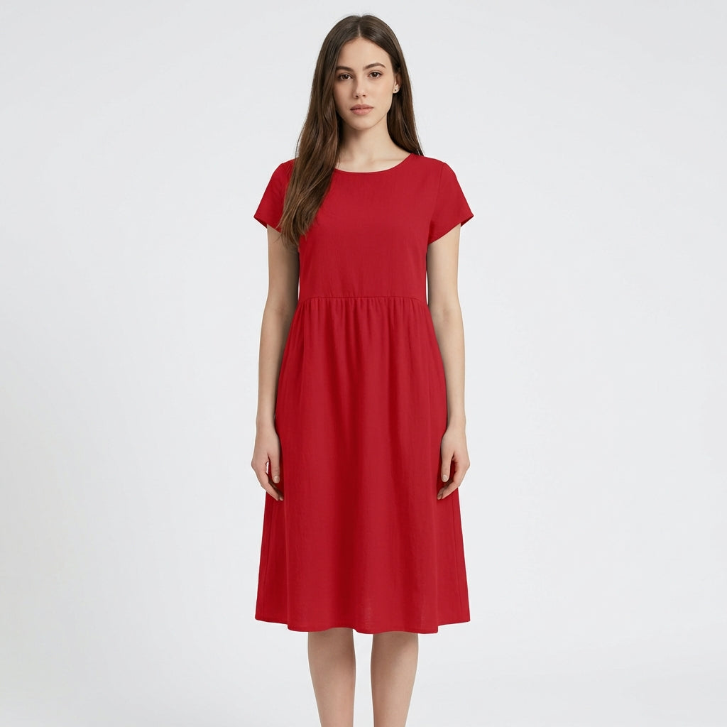 Rotes Baumwollkleid