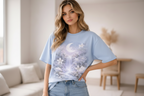 Hellblaues Baumwoll-T-Shirt