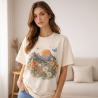 Beiges Baumwoll-T-Shirt