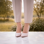 Rosa Spitzen-Heels