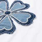 Weißes Baumwoll T-Shirt mit floralen Print – Damen