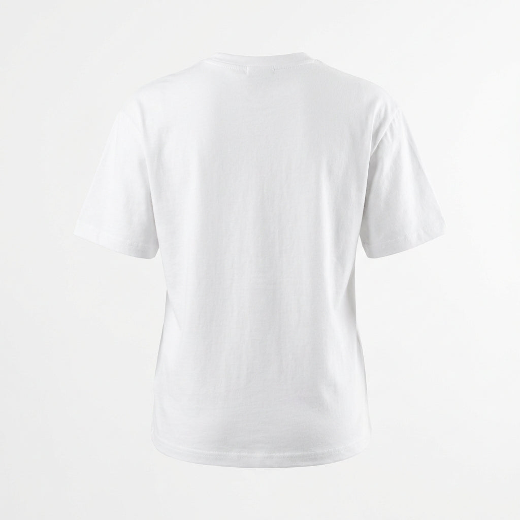 Weißes Baumwoll T-Shirt mit floralen Print – Damen